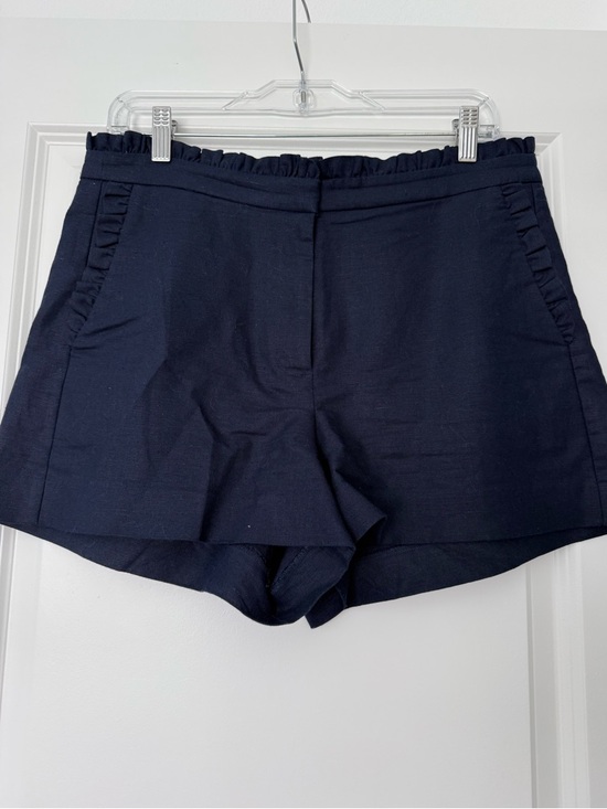 J. Crew Pants - J. Crew Navy High-Waist Shorts with Ruffle Trim